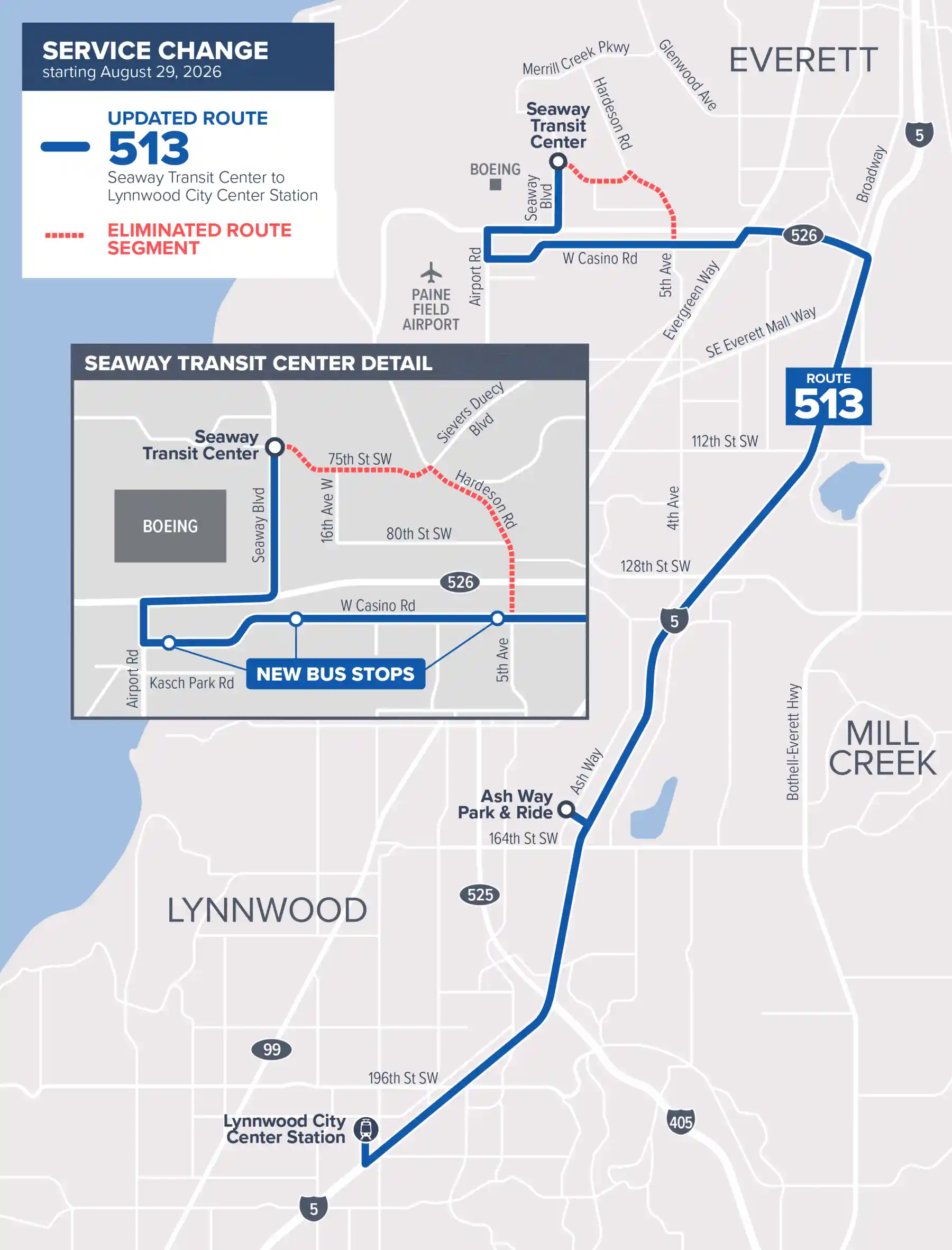 Aug 29 Route 513 changes map