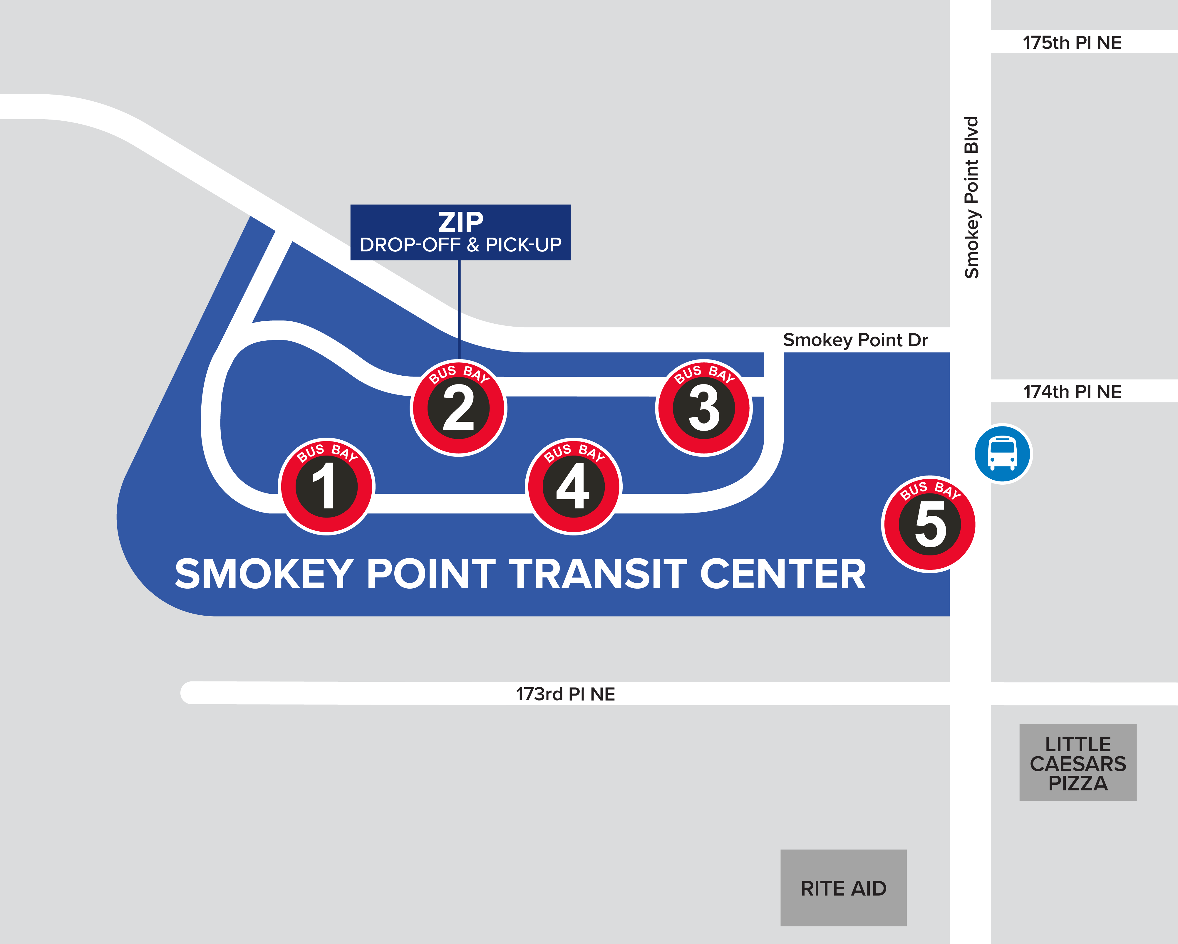 A map of the bay number changes at Smokey Point Transit Center starting Dec. 7.