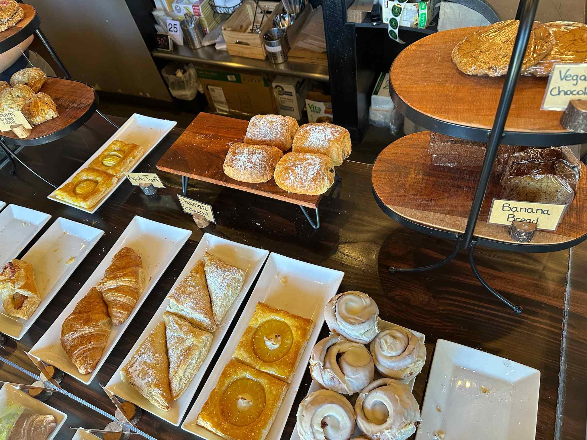 A display of pastries at Bequest Coffee.