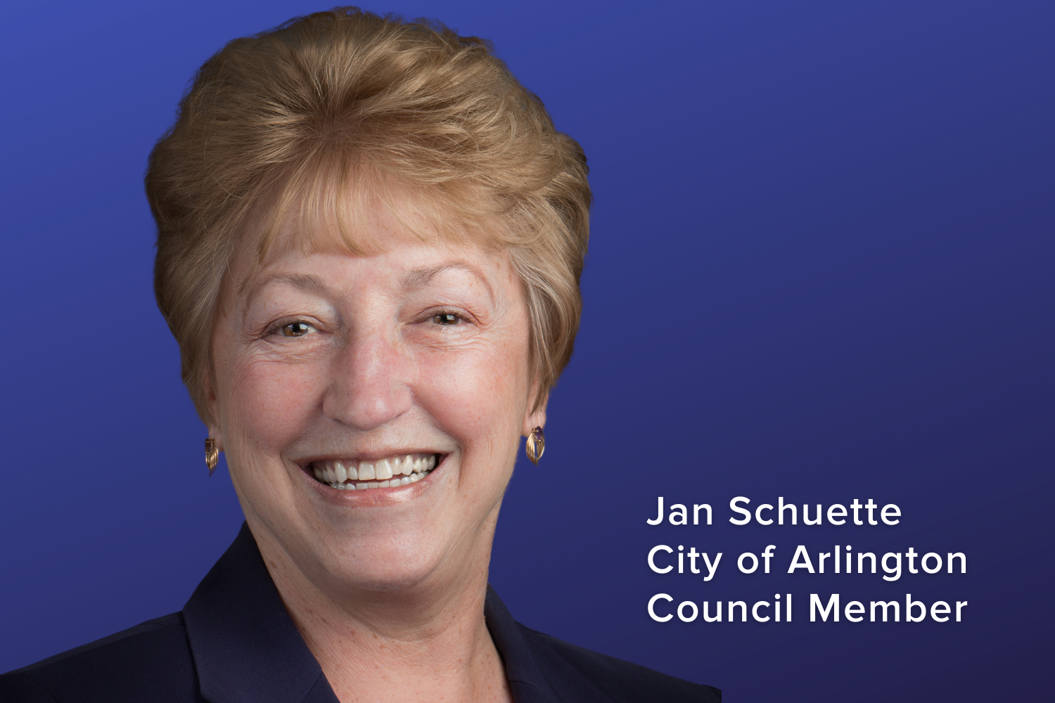 Headshot of Jan Schuette, Arlington Council Member and Community Transit Board Chair