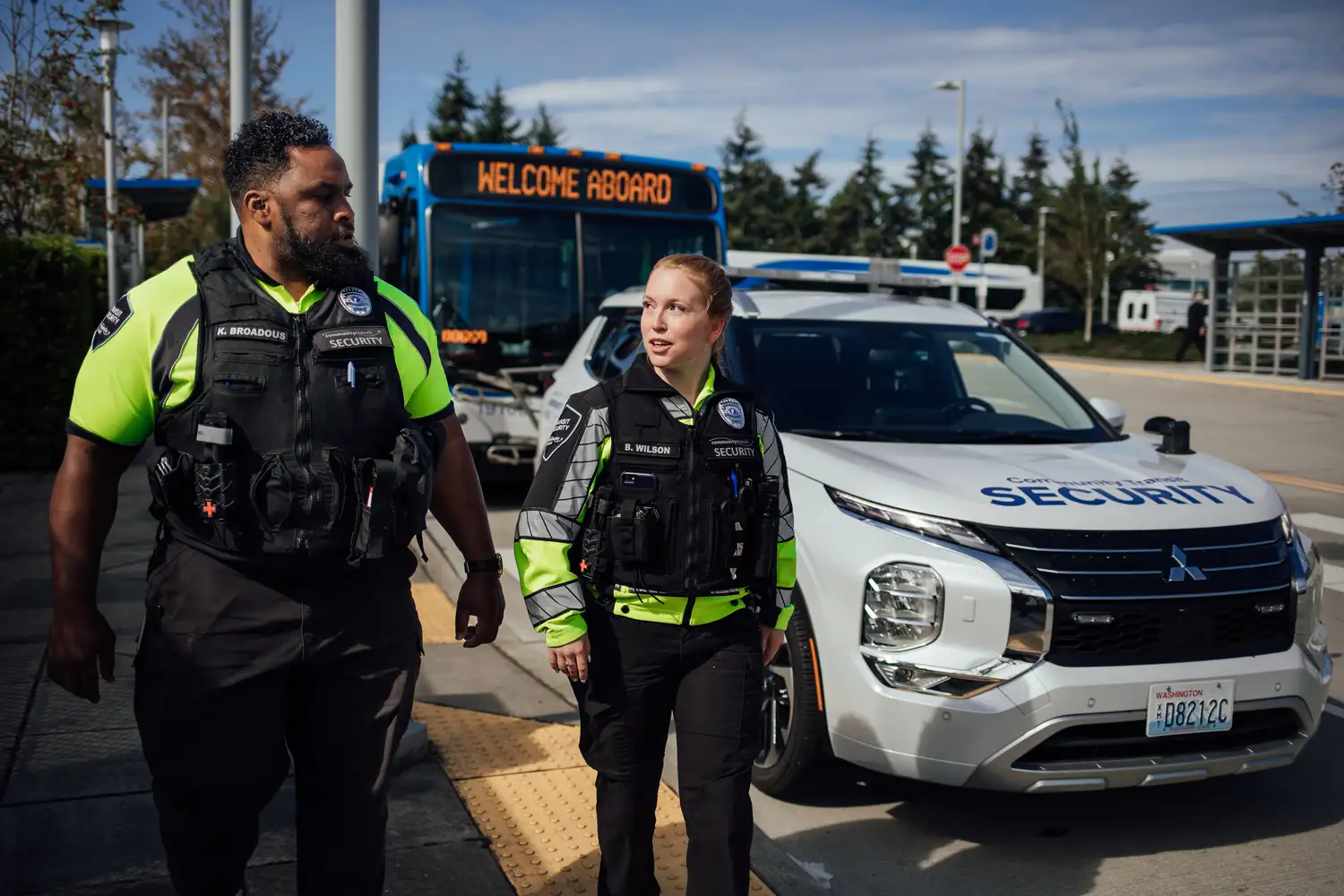 two Transit Security Officers partrolling on-foot