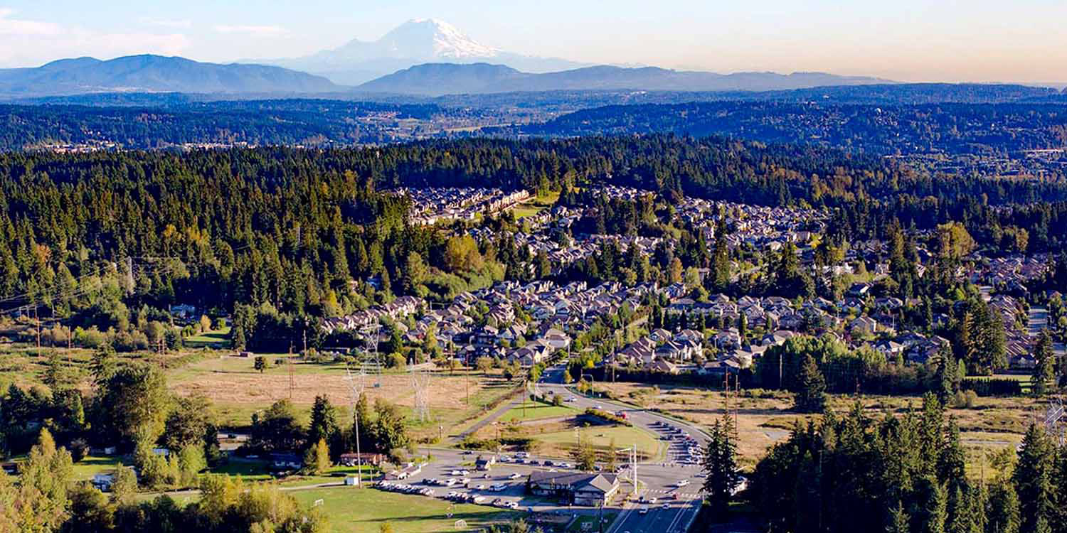 an aerial view of Bothell, WA