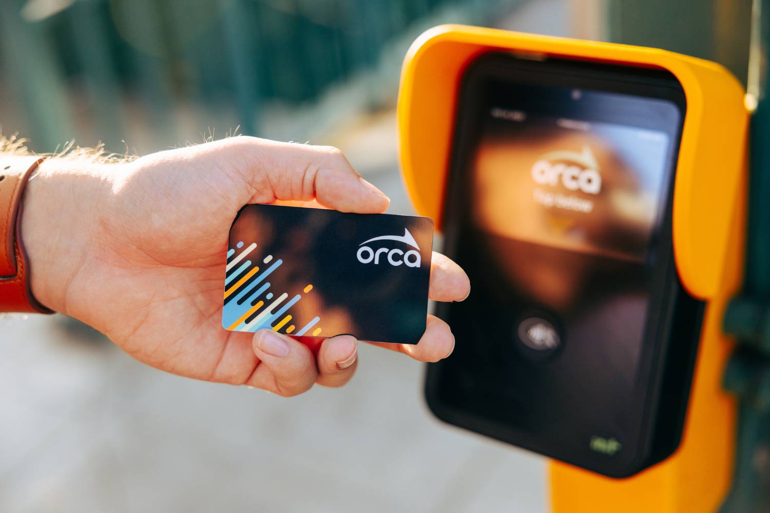 An ORCA card tapped at an ORCA reader