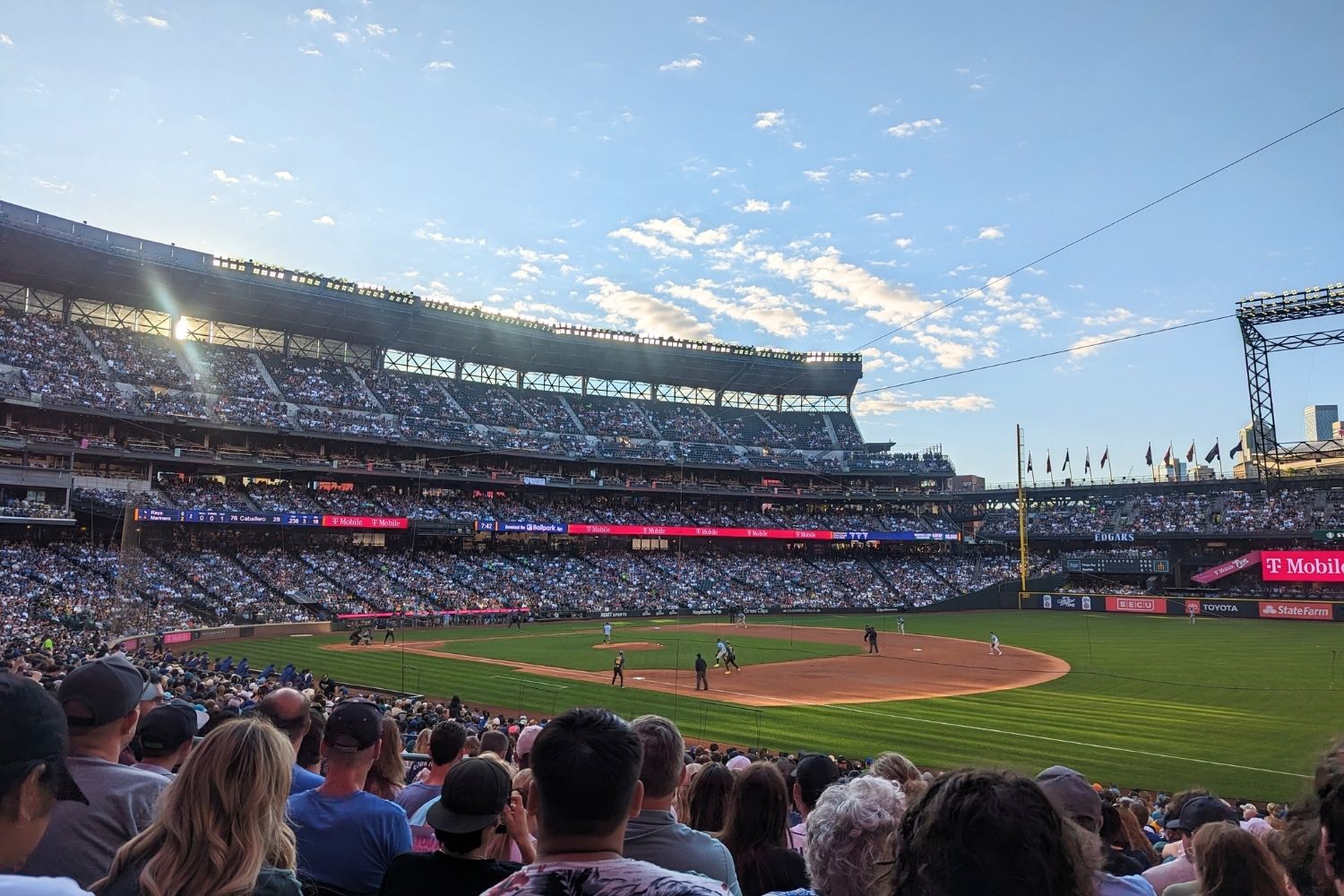 An image of a baseball game happening at T-Mobile Park.