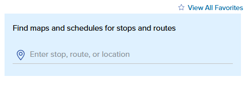 a screenshot of the Maps & Schedules search box