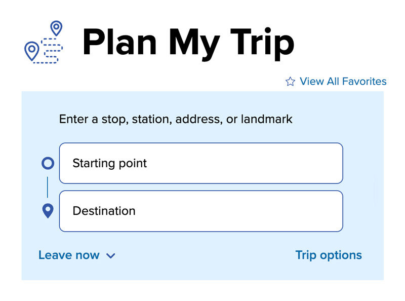 Plan My Trip input field boxes