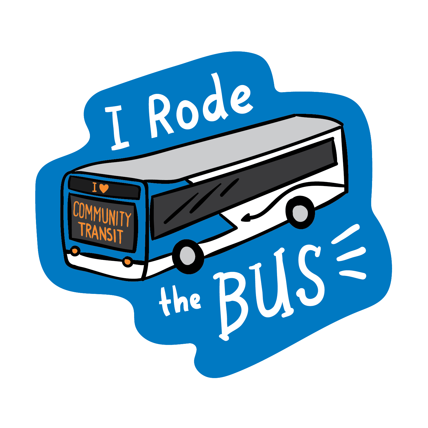 an illustration of a Communty Transit bus and the words "I Rode the Bus"