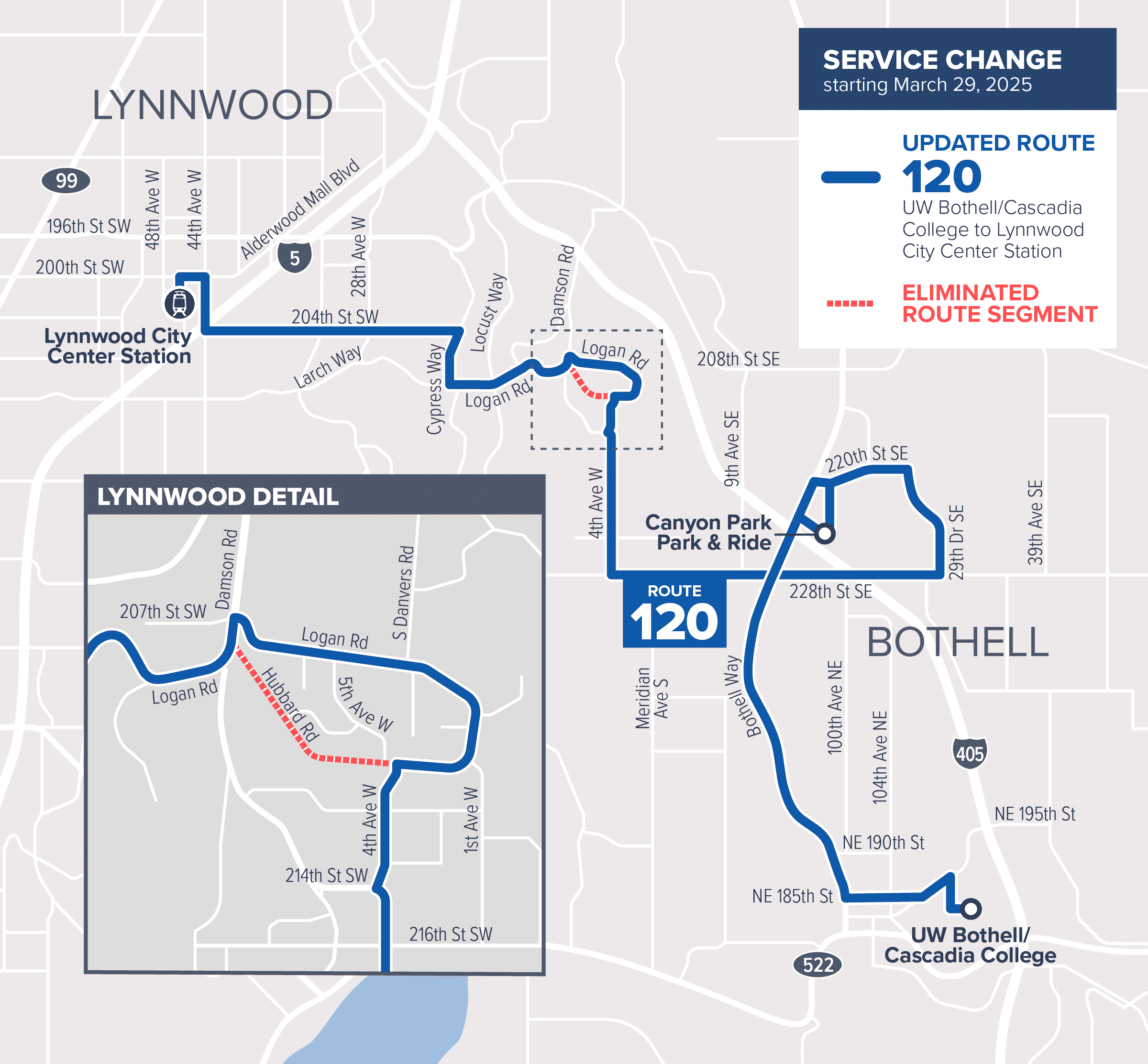 March 29 Route 120 changes map