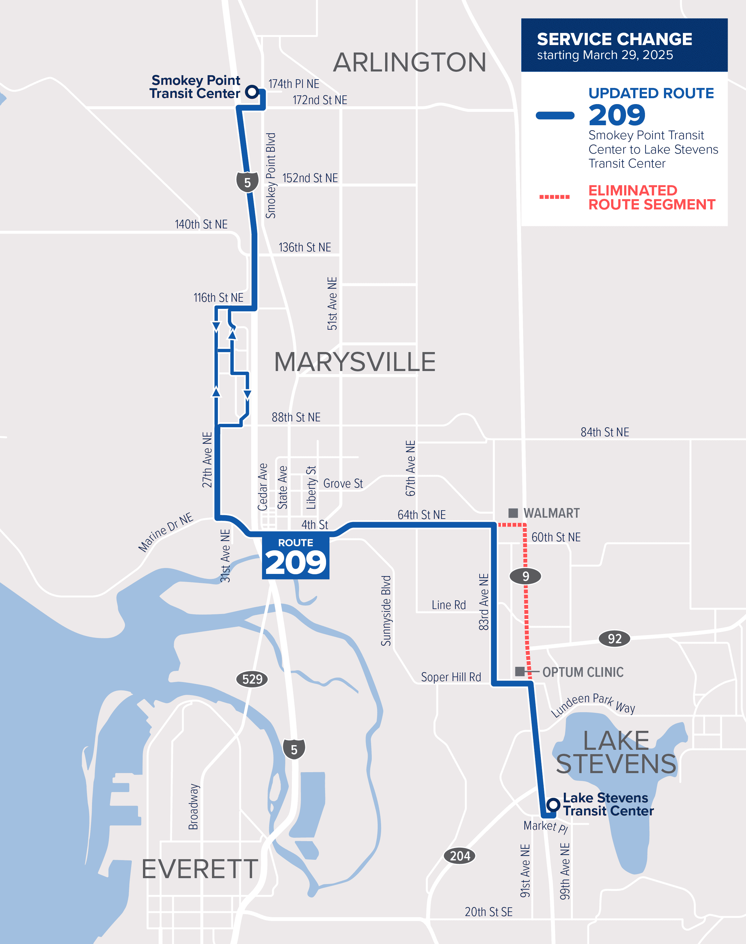 March 29 Route 209 changes map