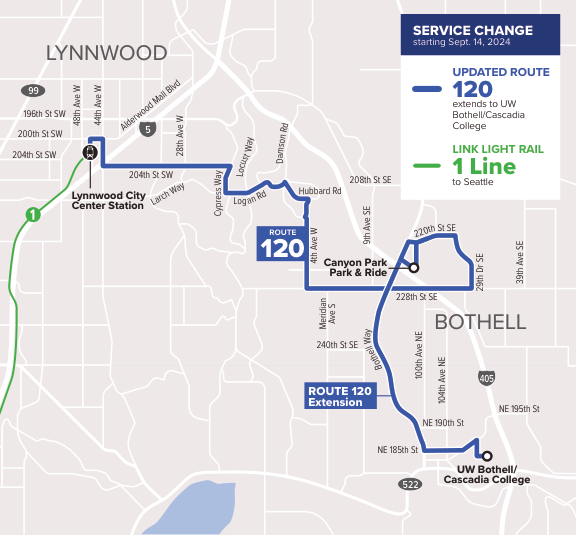 Route 120 service change map