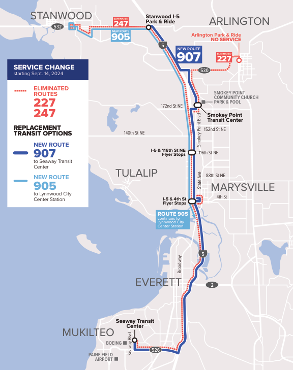 Route 247 service change map