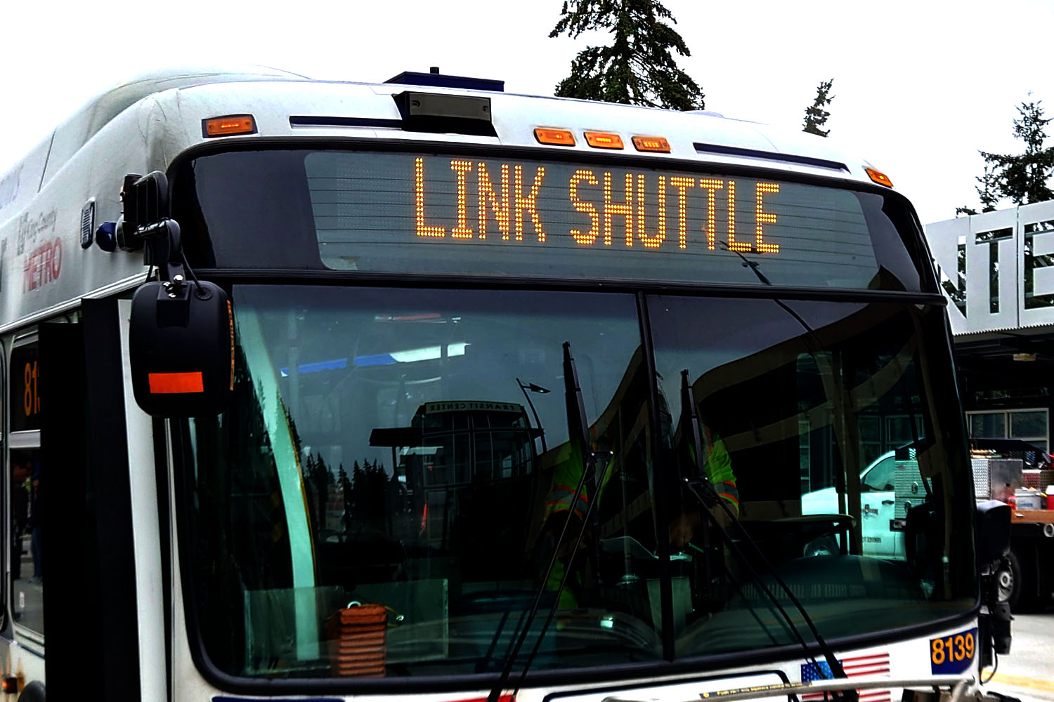 A Link Shuttle designated bus