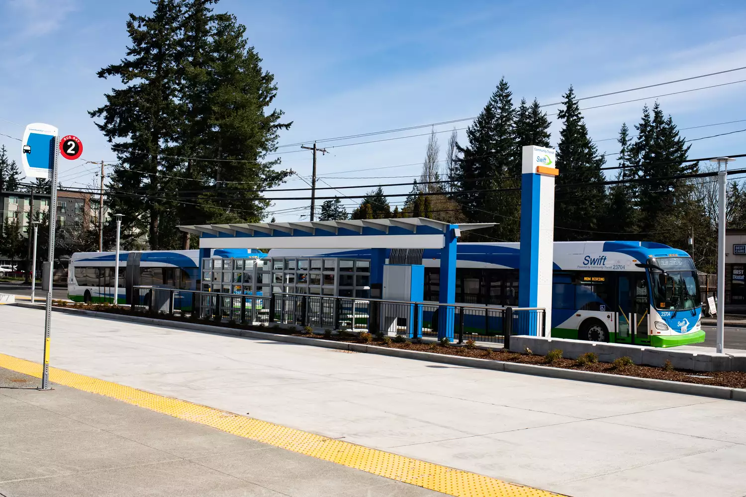 Swift bus at a bus station