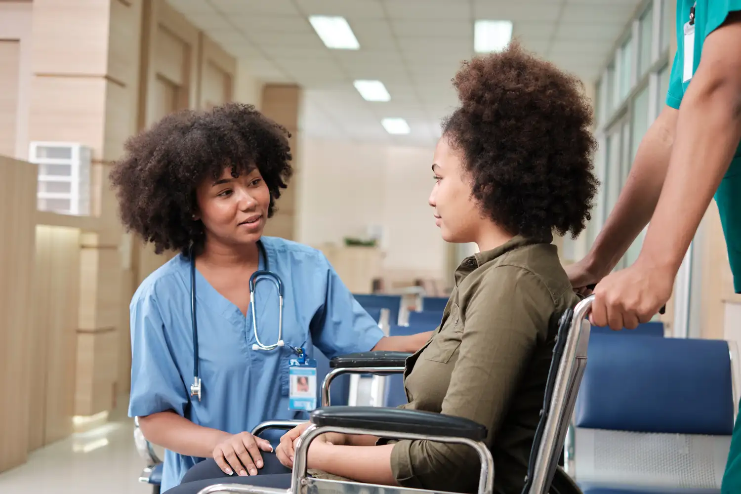 a person in a wheelchair attending a medical appointment