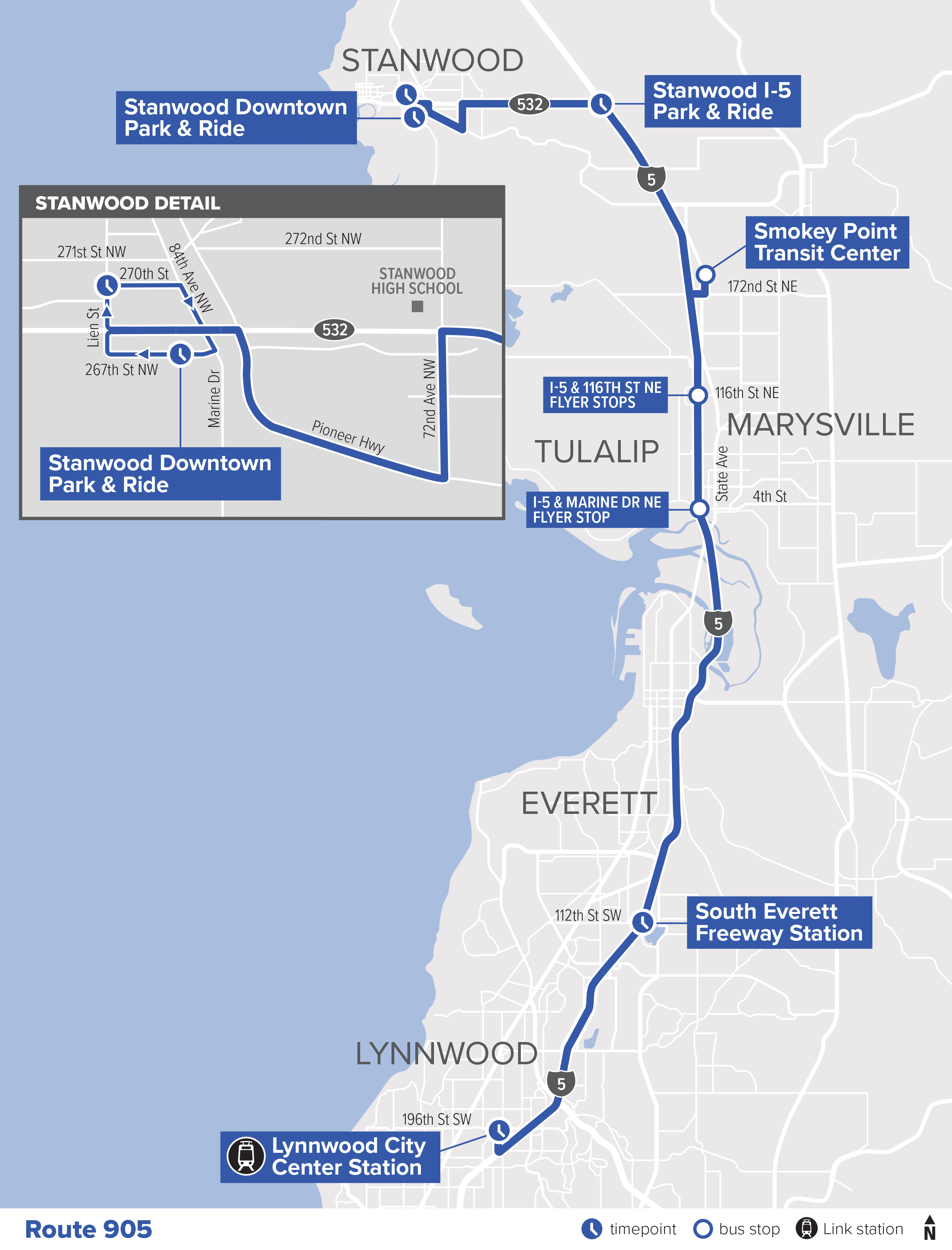 Route 905: Stanwood – Lynnwood (new route)